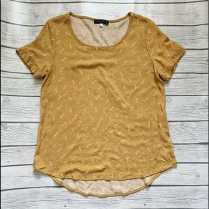 Final Touch golden yellow top with print-medium